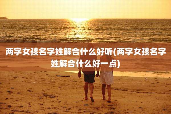 两字女孩名字姓解合什么好听(两字女孩名字姓解合什么好一点)