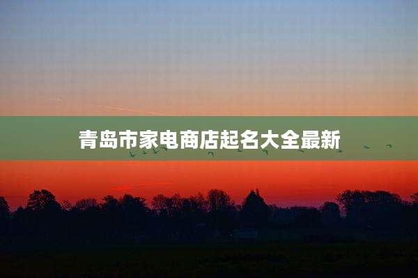 青岛市家电商店起名大全最新