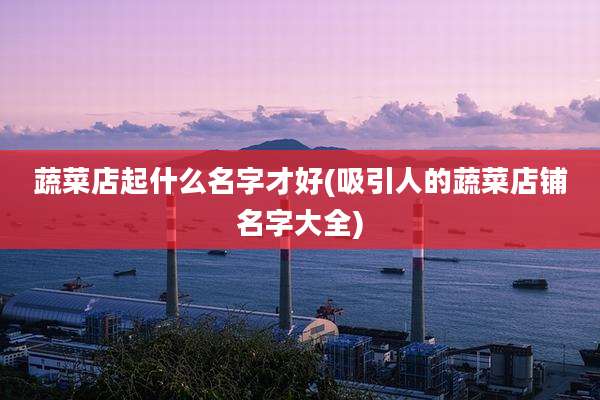 蔬菜店起什么名字才好(吸引人的蔬菜店铺名字大全)