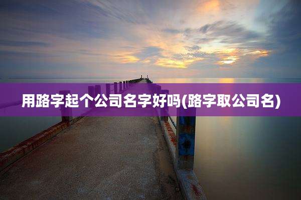 用路字起个公司名字好吗(路字取公司名)