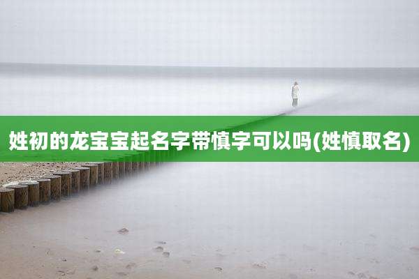 姓初的龙宝宝起名字带慎字可以吗(姓慎取名)