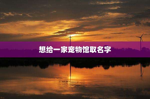 想给一家宠物馆取名字
