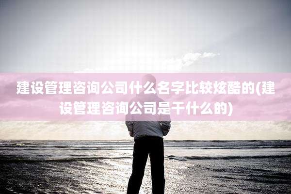 建设管理咨询公司什么名字比较炫酷的(建设管理咨询公司是干什么的)