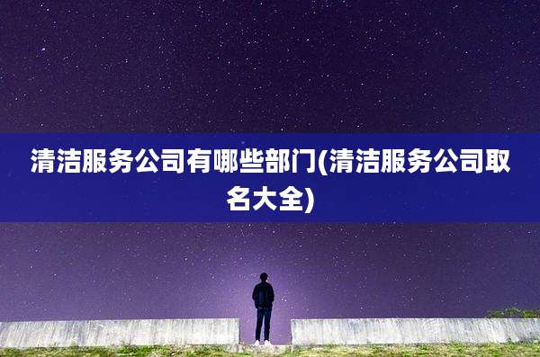清洁服务公司有哪些部门(清洁服务公司取名大全)