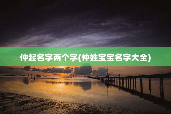 仲起名字两个字(仲姓宝宝名字大全)