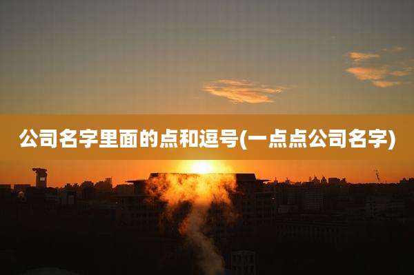 公司名字里面的点和逗号(一点点公司名字)
