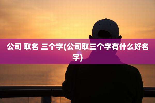 公司 取名 三个字(公司取三个字有什么好名字)