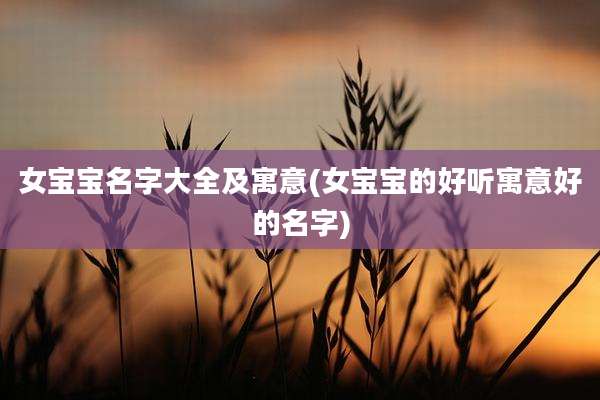 女宝宝名字大全及寓意(女宝宝的好听寓意好的名字)