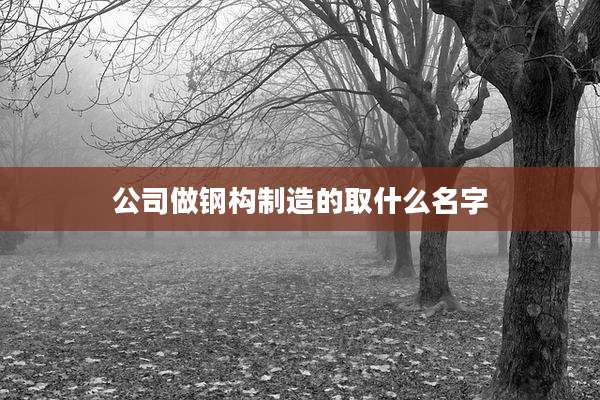 公司做钢构制造的取什么名字