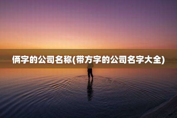 俩字的公司名称(带方字的公司名字大全)