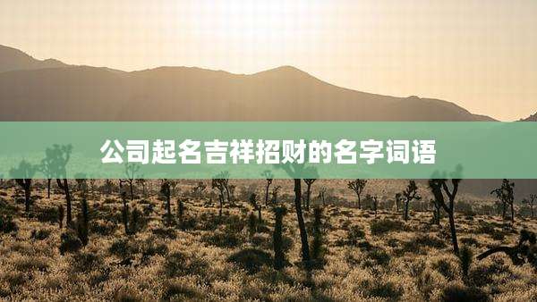 公司起名吉祥招财的名字词语