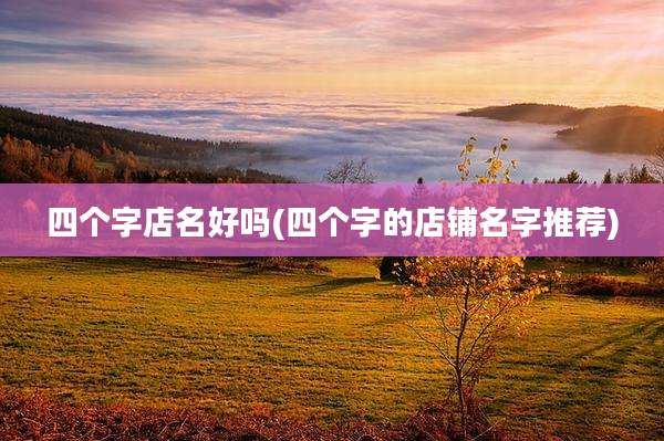 四个字店名好吗(四个字的店铺名字推荐)