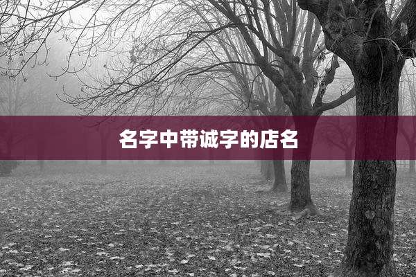 名字中带诚字的店名