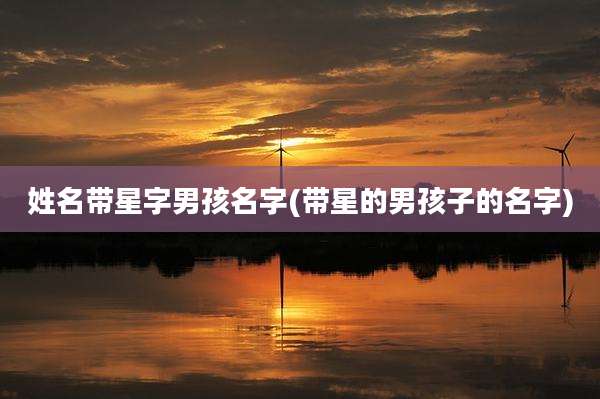 姓名带星字男孩名字(带星的男孩子的名字)