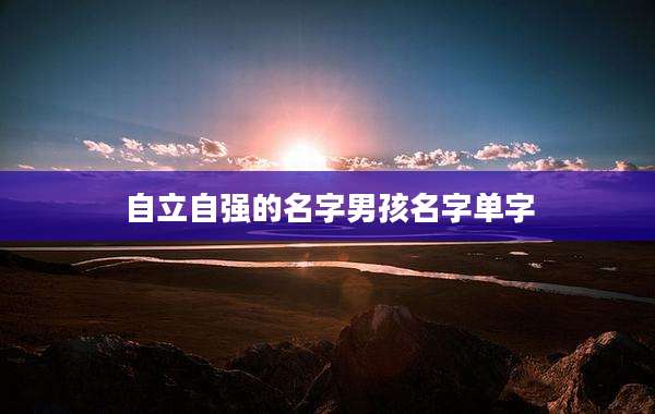 自立自强的名字男孩名字单字