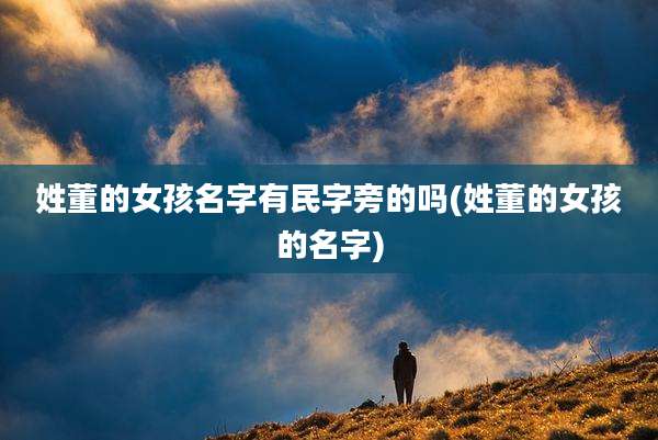 姓董的女孩名字有民字旁的吗(姓董的女孩的名字)