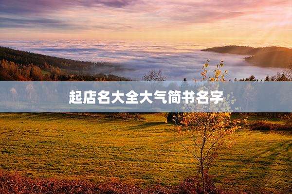 起店名大全大气简书名字