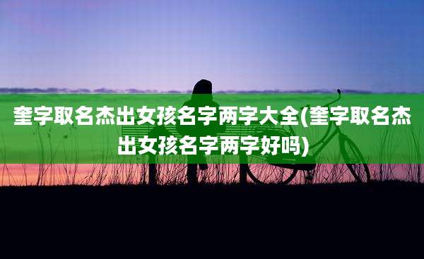 奎字取名杰出女孩名字两字大全(奎字取名杰出女孩名字两字好吗)