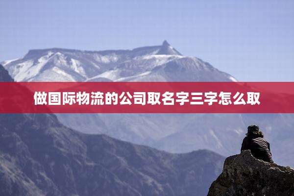做国际物流的公司取名字三字怎么取