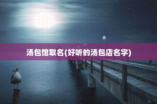 汤包馆取名(好听的汤包店名字)