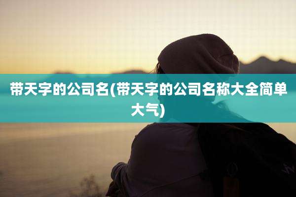 带天字的公司名(带天字的公司名称大全简单大气)