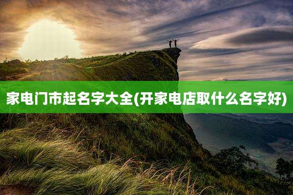 家电门市起名字大全(开家电店取什么名字好)