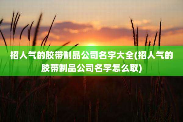 招人气的胶带制品公司名字大全(招人气的胶带制品公司名字怎么取)