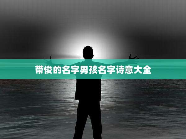 带俊的名字男孩名字诗意大全