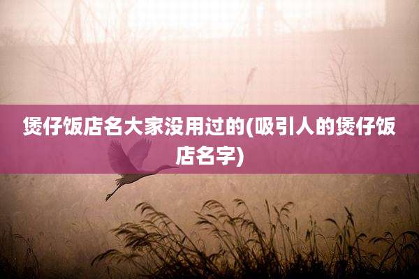 煲仔饭店名大家没用过的(吸引人的煲仔饭店名字)