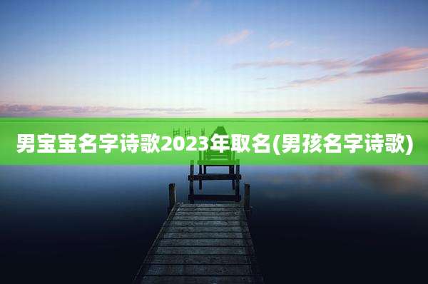 男宝宝名字诗歌2023年取名(男孩名字诗歌)