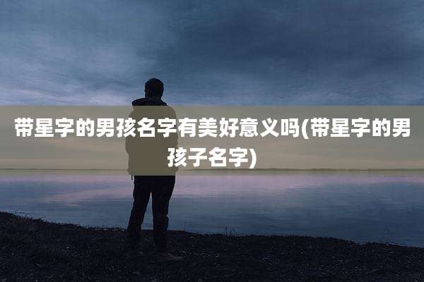 带星字的男孩名字有美好意义吗(带星字的男孩子名字)