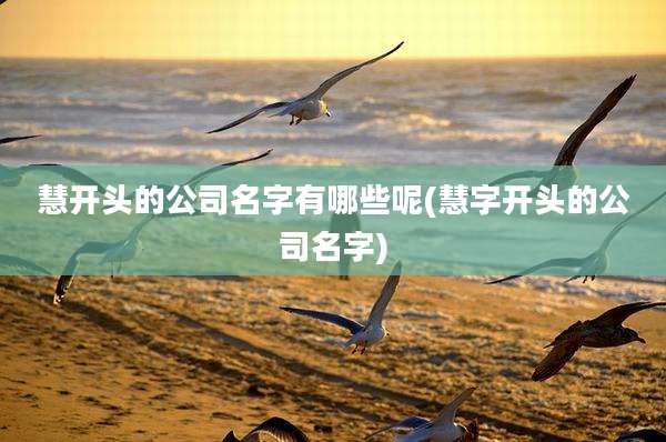 慧开头的公司名字有哪些呢(慧字开头的公司名字)