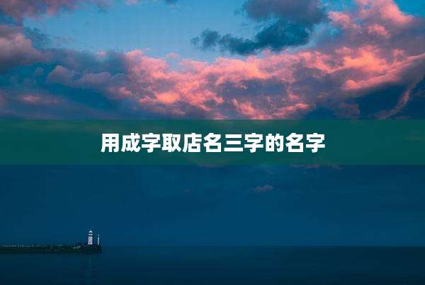 用成字取店名三字的名字