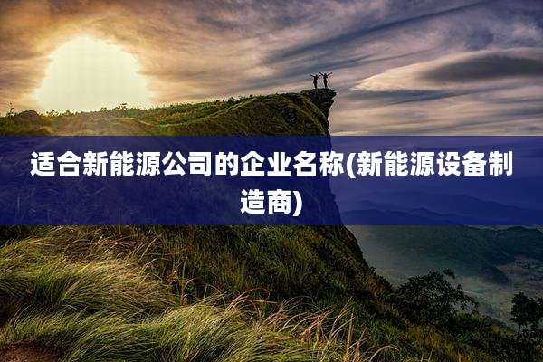 适合新能源公司的企业名称(新能源设备制造商)