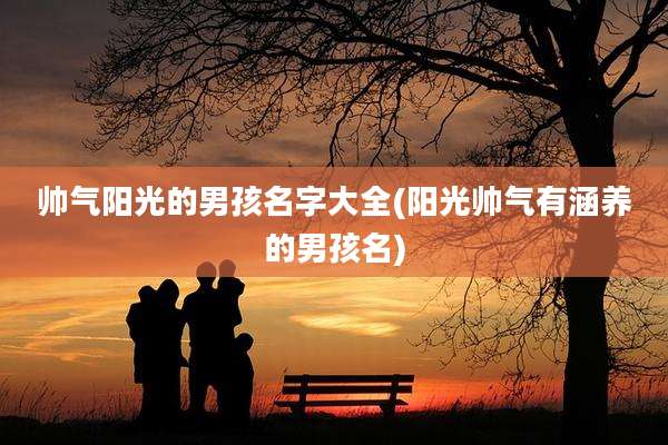帅气阳光的男孩名字大全(阳光帅气有涵养的男孩名)