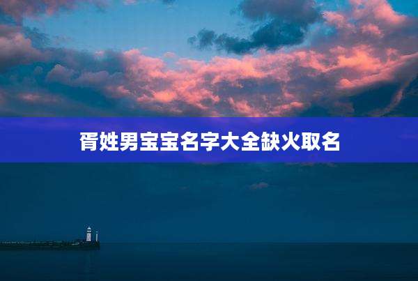 胥姓男宝宝名字大全缺火取名