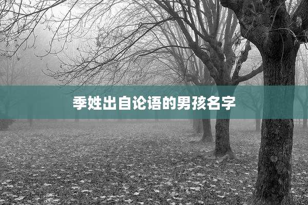 季姓出自论语的男孩名字