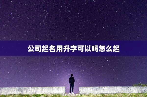 公司起名用升字可以吗怎么起