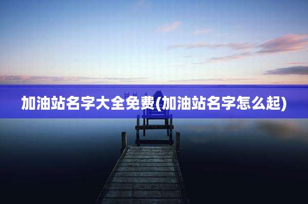 加油站名字大全免费(加油站名字怎么起)