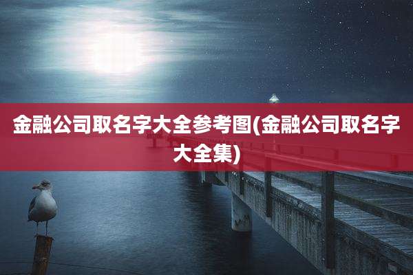 金融公司取名字大全参考图(金融公司取名字大全集)