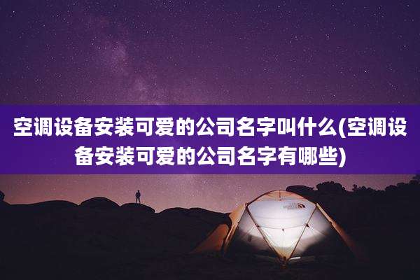 空调设备安装可爱的公司名字叫什么(空调设备安装可爱的公司名字有哪些)