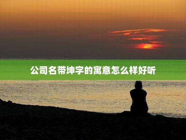 公司名带坤字的寓意怎么样好听