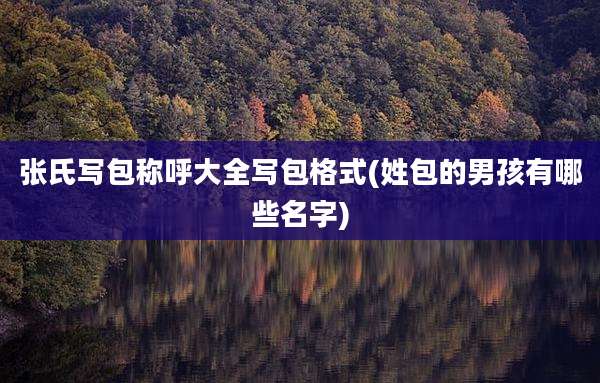 张氏写包称呼大全写包格式(姓包的男孩有哪些名字)