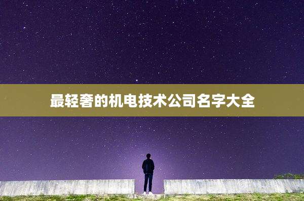 最轻奢的机电技术公司名字大全