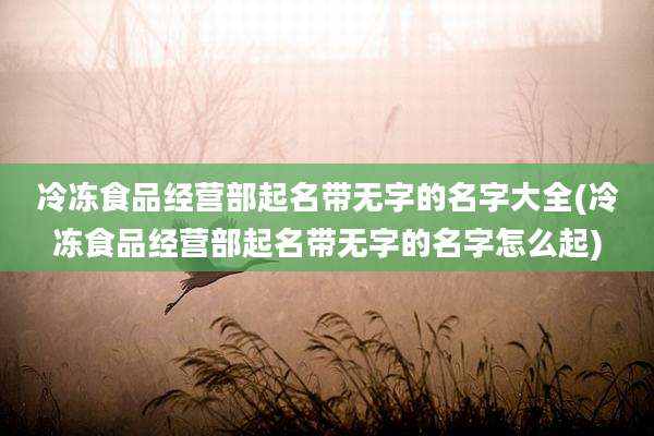 冷冻食品经营部起名带无字的名字大全(冷冻食品经营部起名带无字的名字怎么起)