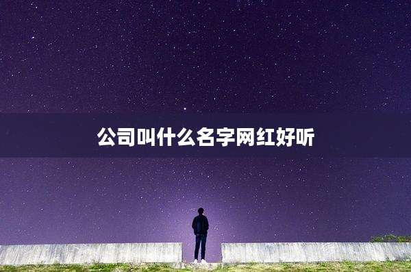 公司叫什么名字网红好听