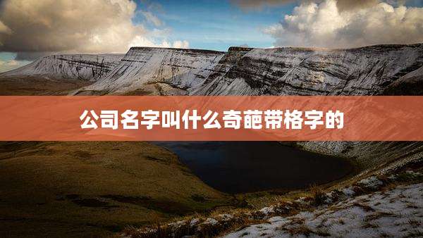 公司名字叫什么奇葩带格字的