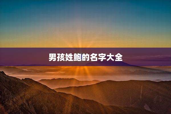 男孩姓鲍的名字大全