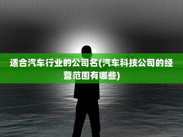 适合汽车行业的公司名(汽车科技公司的经营范围有哪些)