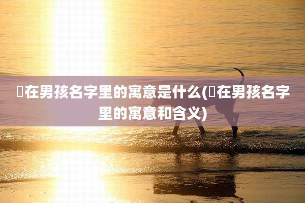 晞在男孩名字里的寓意是什么(晞在男孩名字里的寓意和含义)